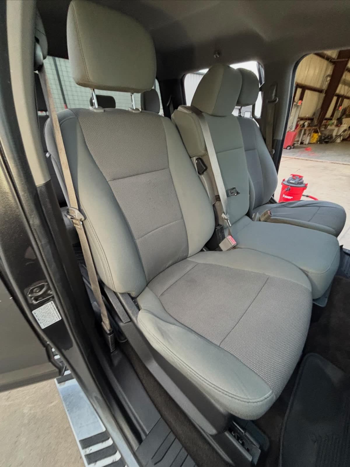 Fleet truck seats after a Level 2 extraction