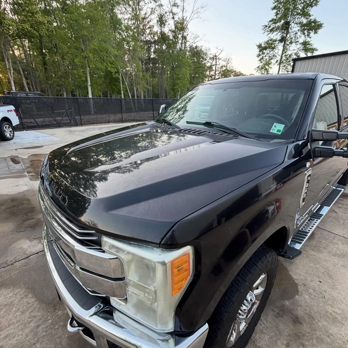 Black Ford Super Duty after a full detail